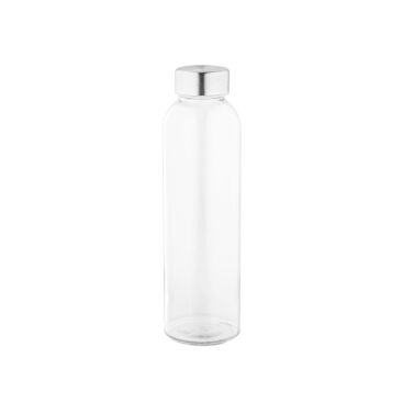 Botella de cristal transparente con tapón de acero 500ml