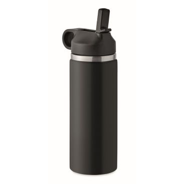 Botellas de acero inoxidable reciclado y tapón con pajita 500ml