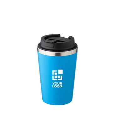 Vaso termo con tapa y cierre con borde plateado de acero inox 350ml