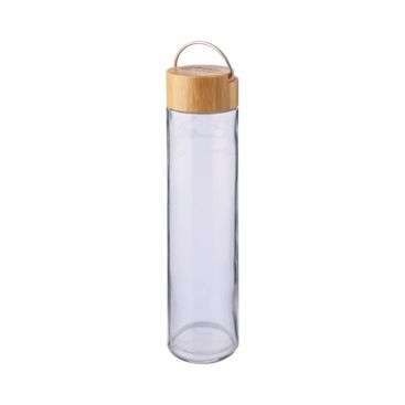 Botellas de vidrio personalizadas con tapa de bambú 500ml