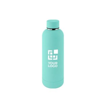 Botella termo con acabado de goma hecha de acero inoxidable 500ml