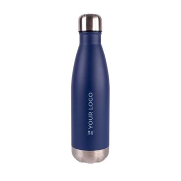 Botella de acero inox reciclado con tapón y base plateada 500ml