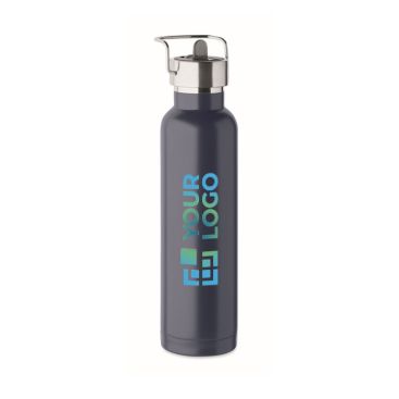 Botella termo con asa y pajita hecha de acero inox reciclado 660ml
