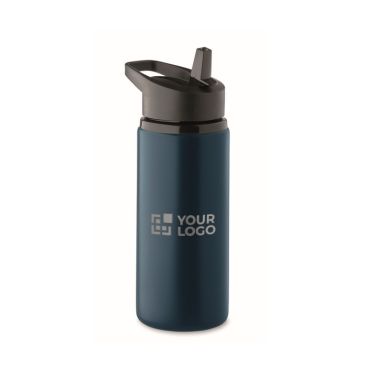 Botella de 500ml de acero inox reciclado con asa y boquilla plegable