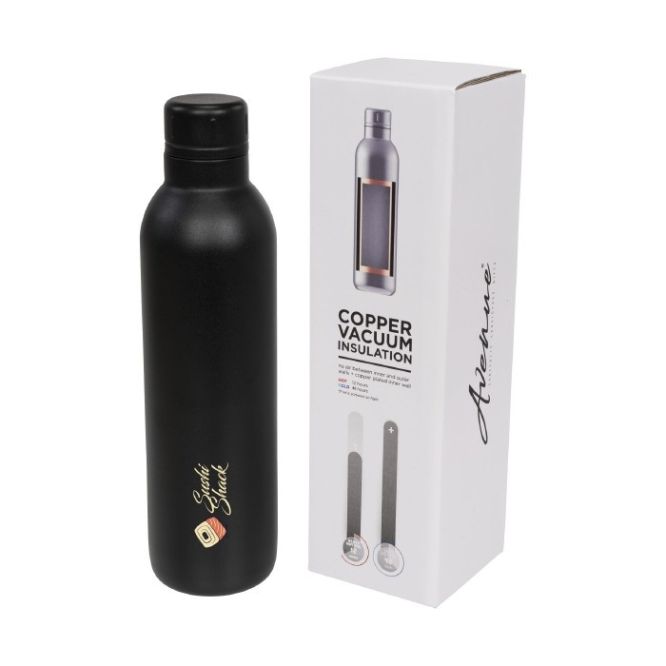 Botellas de acero personalizadas negro