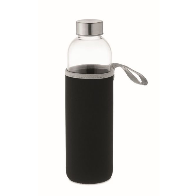 Botella de cristal con funda de neopreno
