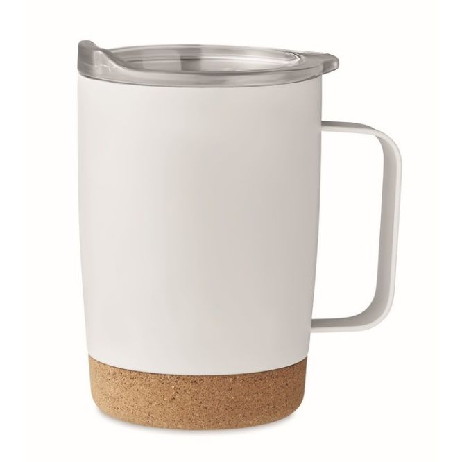 Vaso de acero inoxidable con base de corcho