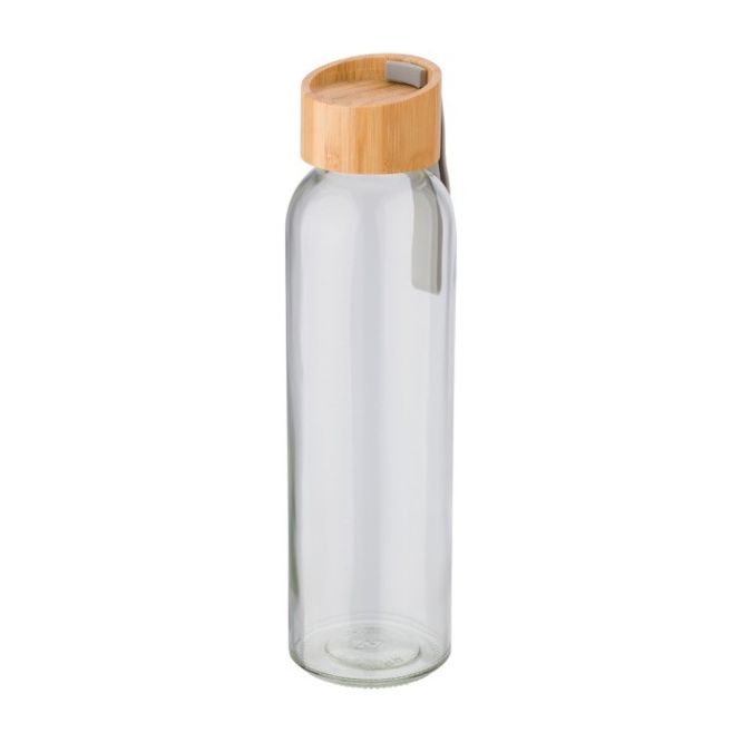 Botella de cristal con tapón de bambú