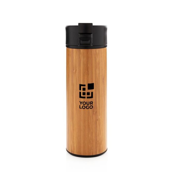 Taza termo con un toque natural de bambú