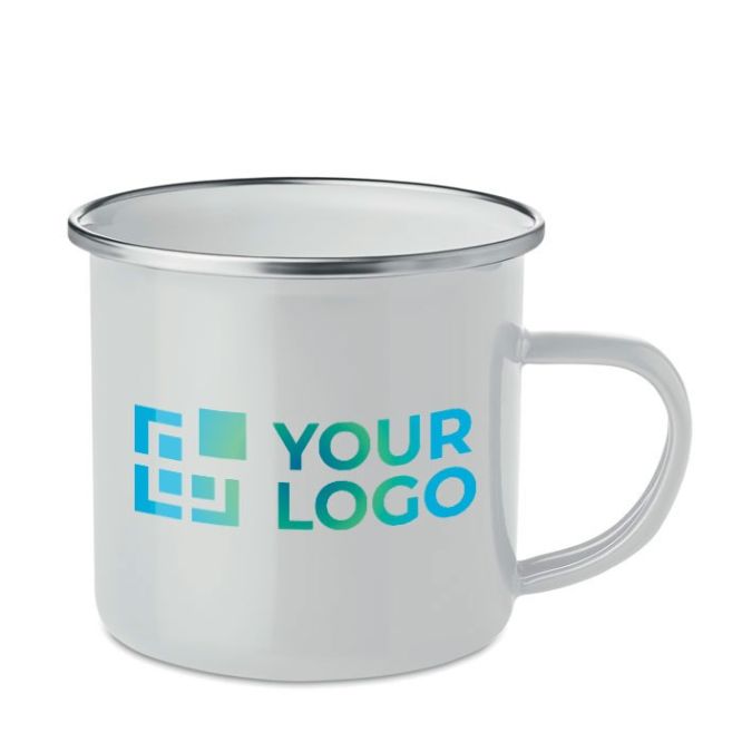 Tazas metálicas de estilo vintage esmaltadas