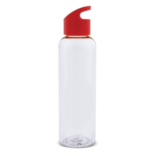 Botella publicitaria de RPET transparente con asa de color 600ml