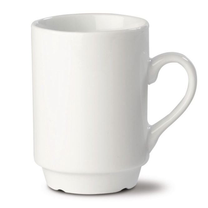 Elegante taza para publicidad de porcelana blanca 160ml
