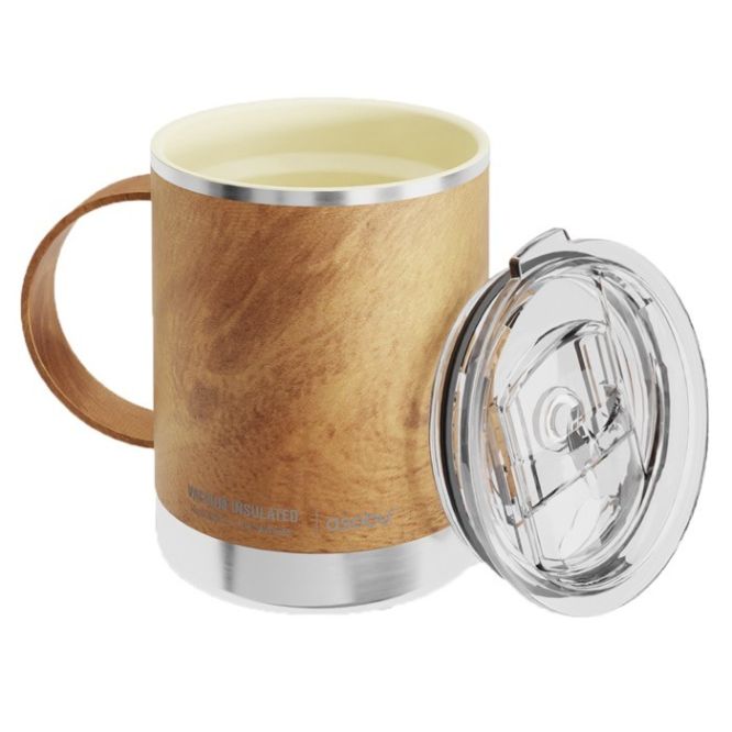 Taza take away con tecnología Asobu con detalles dorados 360ml