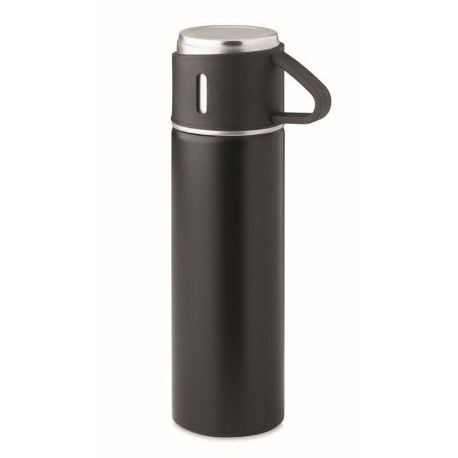 Botellas de acero inoxidable con petaca hermética y vaso 420ml