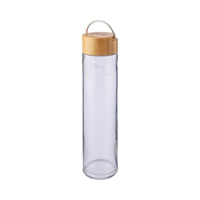 Botellas de vidrio personalizadas con tapa de bambú 500ml