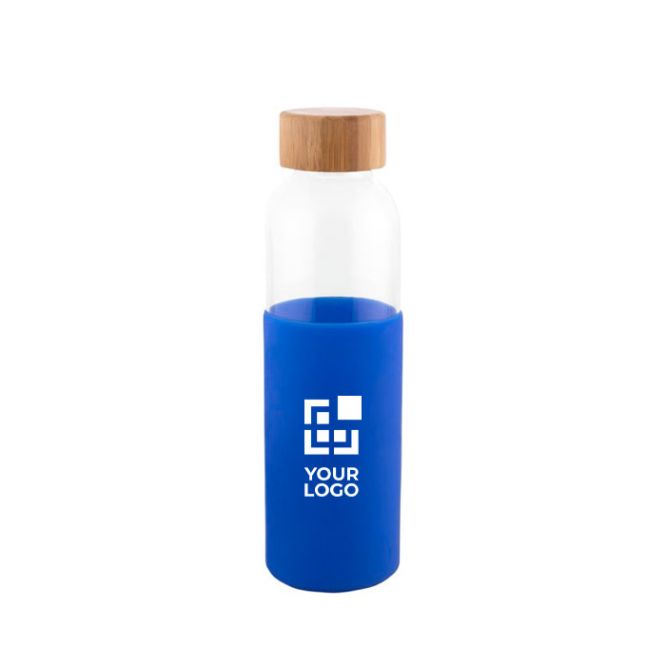 Botella de cristal con funda de silicona de colores 600ml