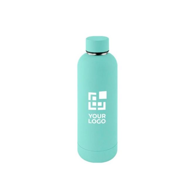 Botella termo con acabado de goma hecha de acero inoxidable 500ml