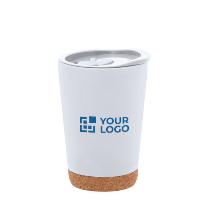 Vasos para llevar corporativos con base de corcho 260ml
