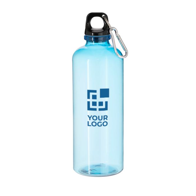 Botellas de RPET con cuerpo translúcido y mosquetón 630ml