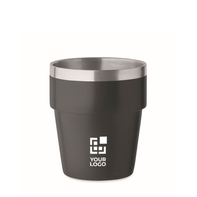 Vasos apilables para eventos de acero inox y doble pared 250ml