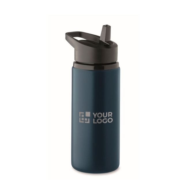 Botella de 500ml de acero inox reciclado con asa y boquilla plegable