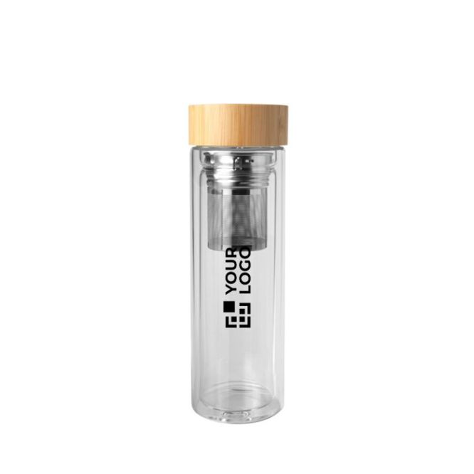 Botella de vidrio de borosilicato para empresas con infusor 400ml