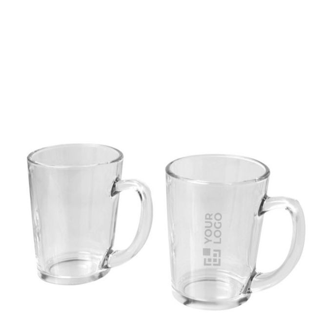 Juego de dos vasos de cristal con asa 310ml