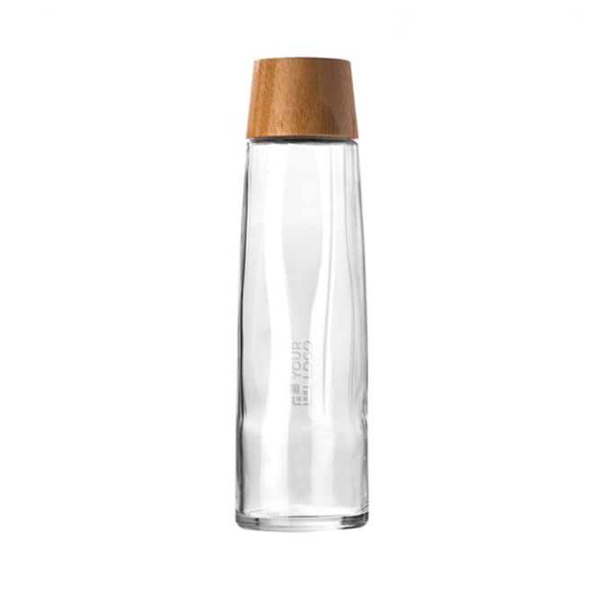 Botellas de vidrio personalizadas con tapa de bambú 750ml