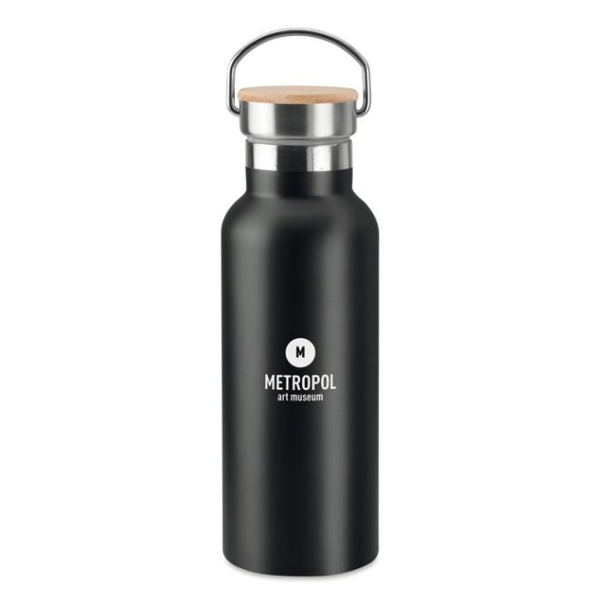 Botellas acero personalizadas negro