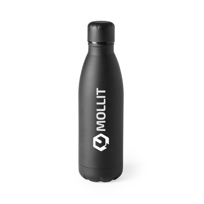 Botellas de acero con logo negro