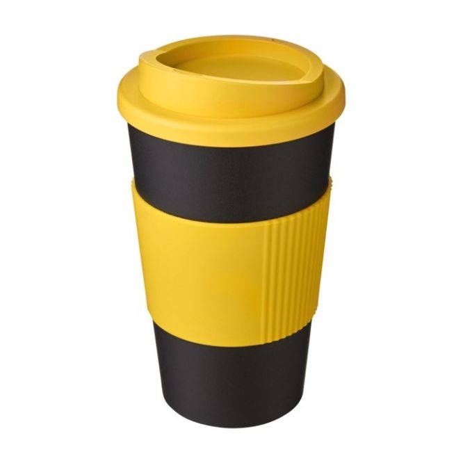 Taza takeaway de plástico y agarre americano