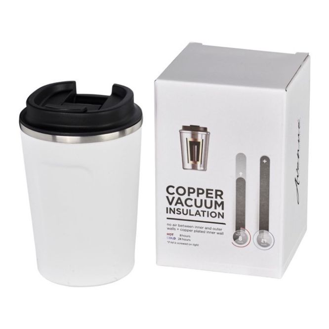 Vaso de acero con aislamiento al vacío color blanco