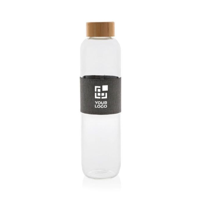 Botellas de agua de cristal personalizadas vista de impresión