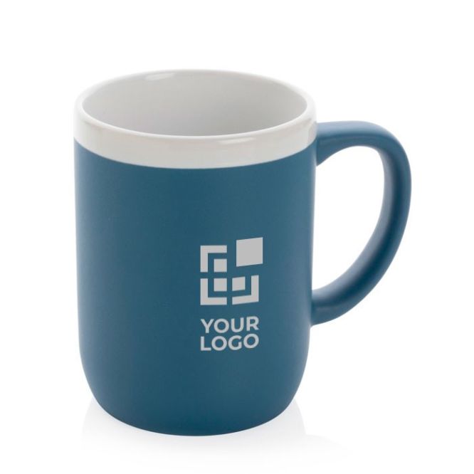 Taza bicolor con borde blanco