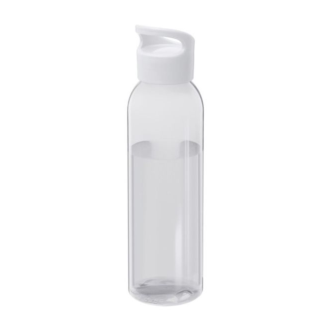 Botellas de plástico reciclado transparente con asa 650ml