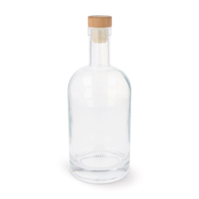 Botella ecológica corporativa de vidrio con tapa de FSC 750ml