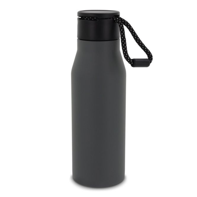 Botellas de acero con colores mate y cuerda de transporte 600ml