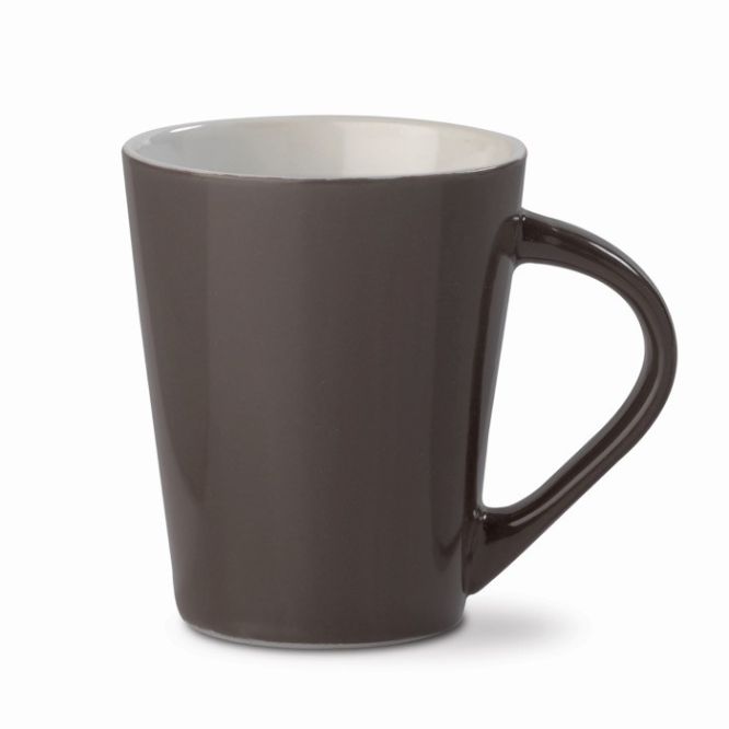 Taza de cerámica con asa triangular de colores fabricada en EU 270ml