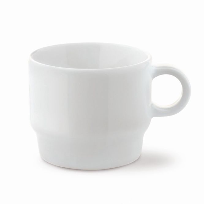 Taza de porcelana blanca apta para apilarse hechas en EU 180ml