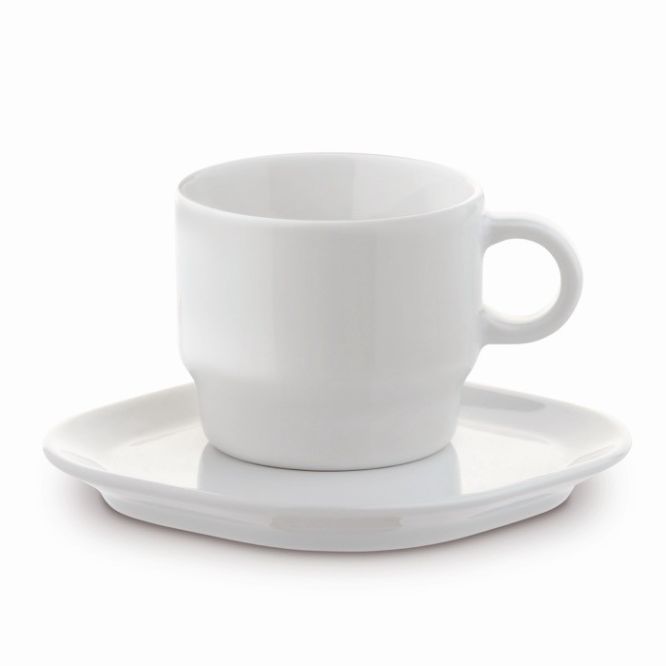 Tazas de café apilables con plato rectangular para personalizar 180ml