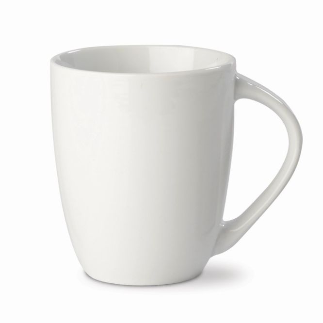 Taza blanca de cerámica con asa grande fabricada en EU 270ml