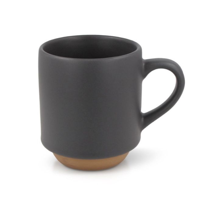 Taza compacta con la parte de abajo en color marrón 180ml