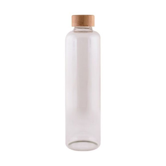 Botellas de vidrio de borosilicato con tapón de bambú 1L