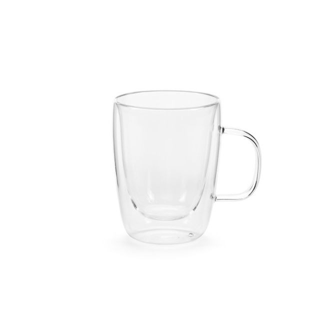 Tazas de vidrio de borosilicato con asa fina y doble pared 260ml