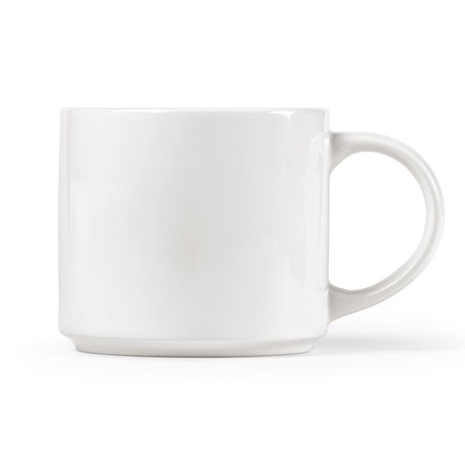 Tazas de cerámica blancas para destacar el logo con asa grande 400ml