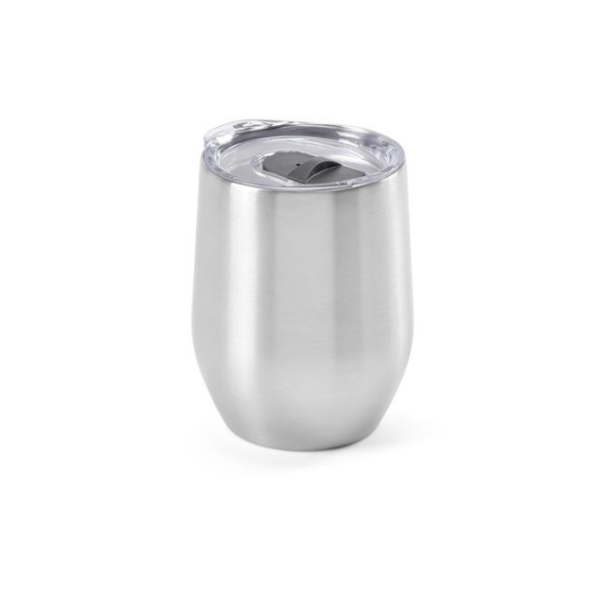 Vasos termo con logo de acero reciclado con apertura en tapa 310ml