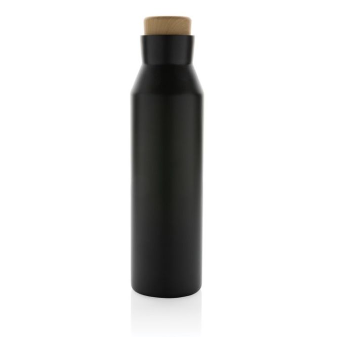 Botella térmica de acero con tapón de apariencia de madera 650ml