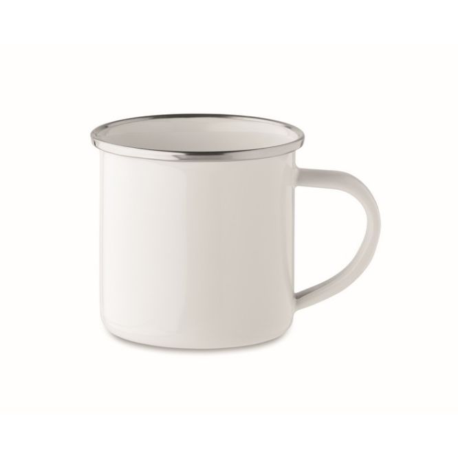 Tazas vintage de metal para sublimar con borde metálico 200ml