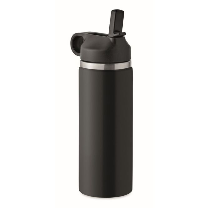 Botellas de acero inoxidable reciclado y tapón con pajita 500ml