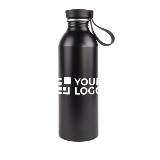 Botella de aluminio reciclado con tapa de PP y madera 550ml